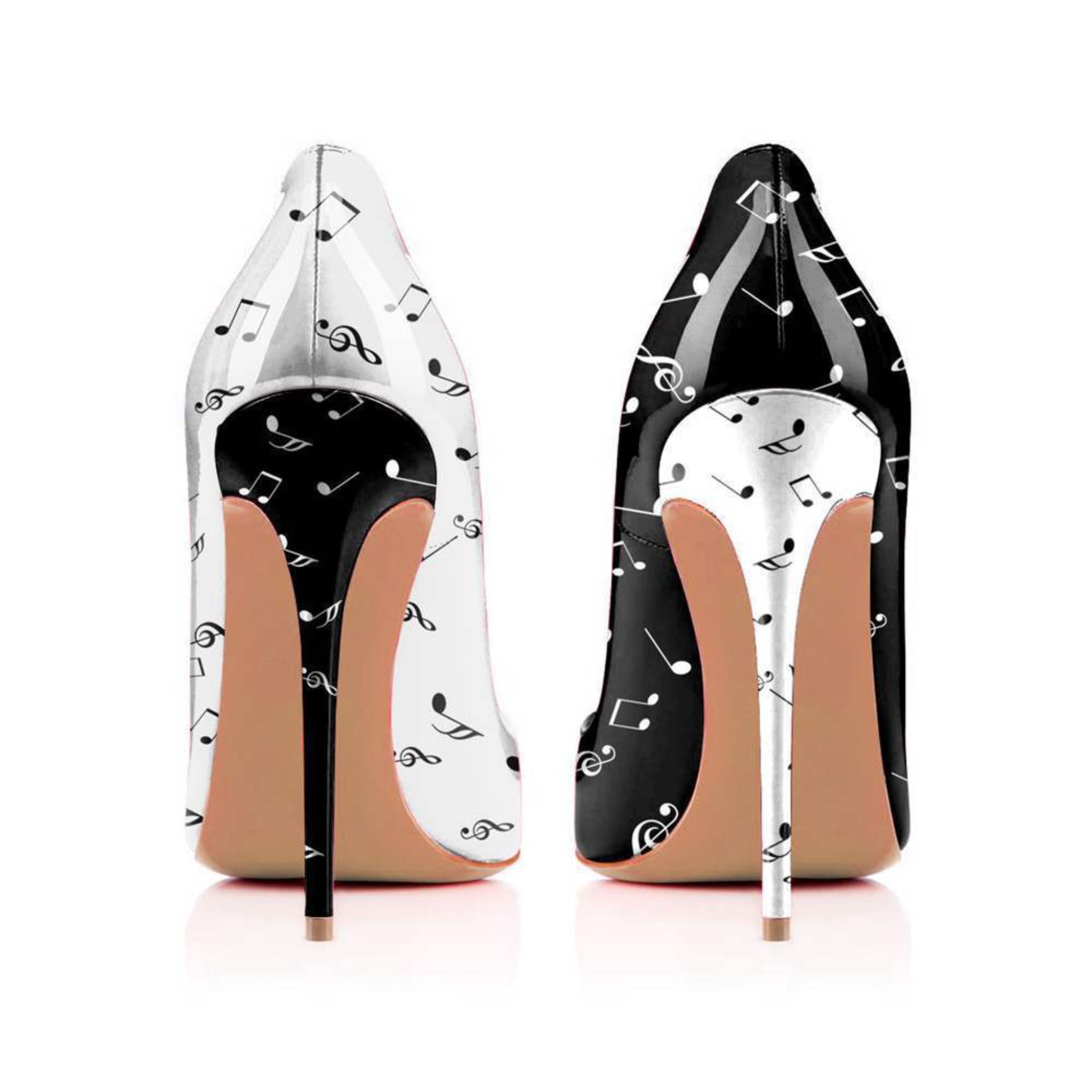 Stylish Fashion Note high heels with a sleek and elegant design. 