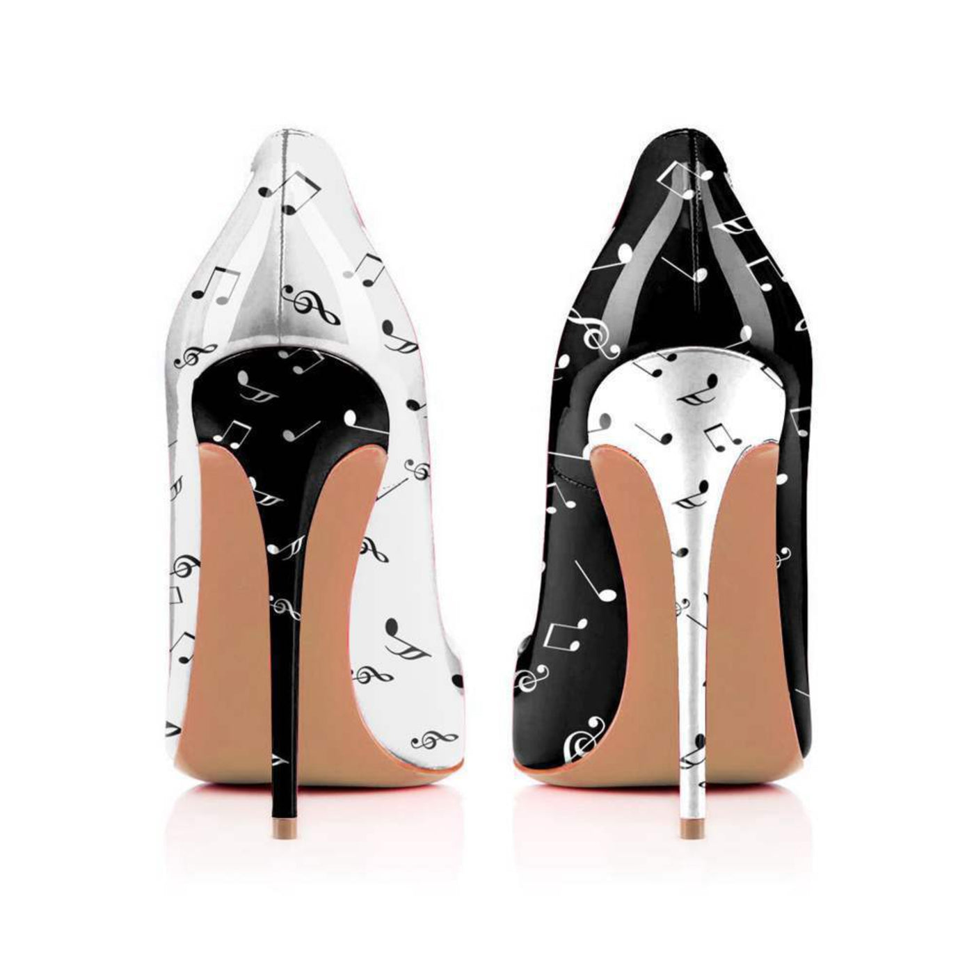 Stylish Fashion Note high heels with a sleek and elegant design. 