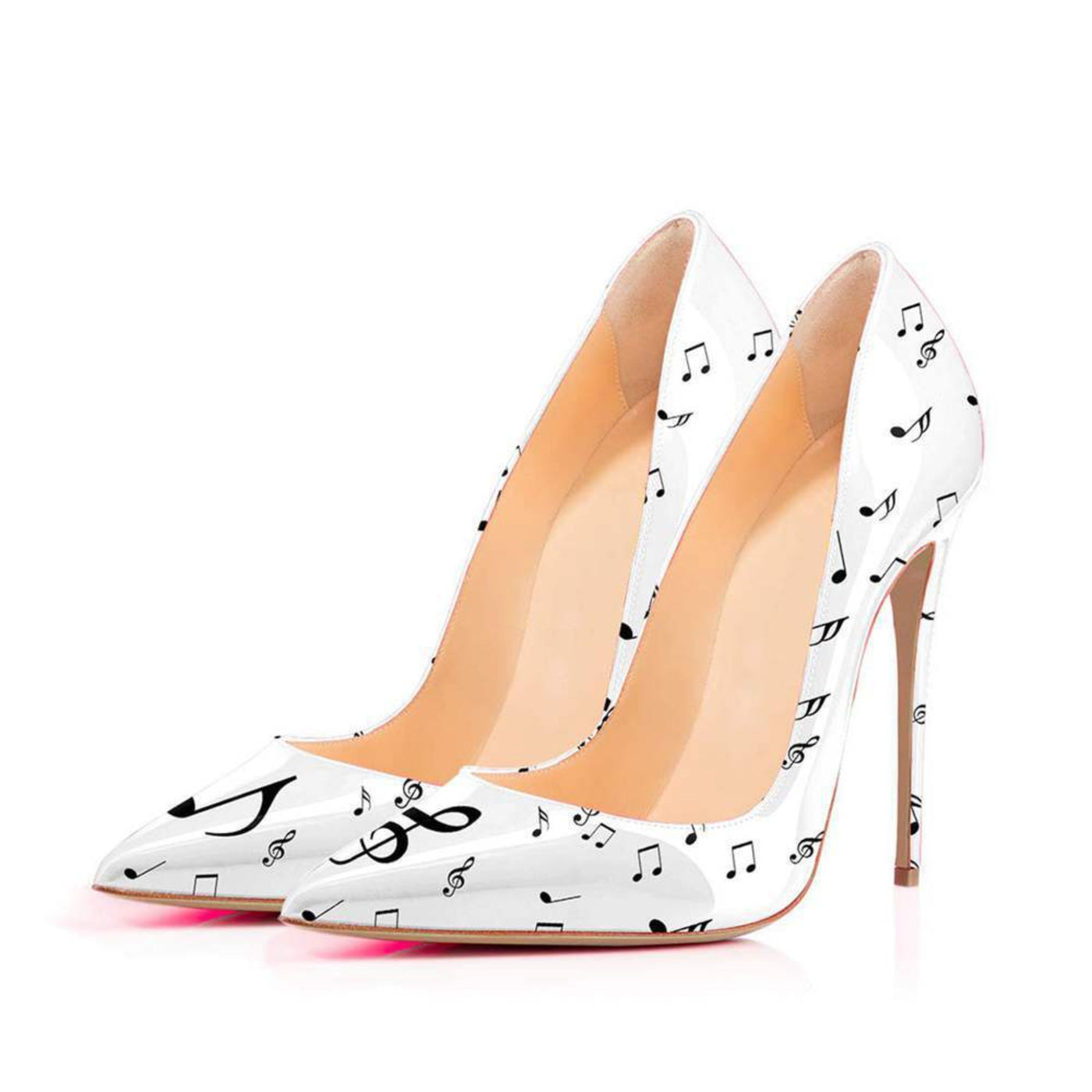 Stylish Fashion Note high heels with a sleek and elegant design. 