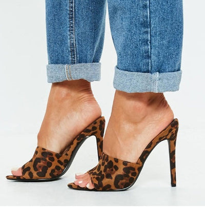Women's early autumn fish-mouth pointed high heels in a sexy sandal-slipper design