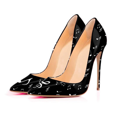 Stylish Fashion Note high heels with a sleek and elegant design. 