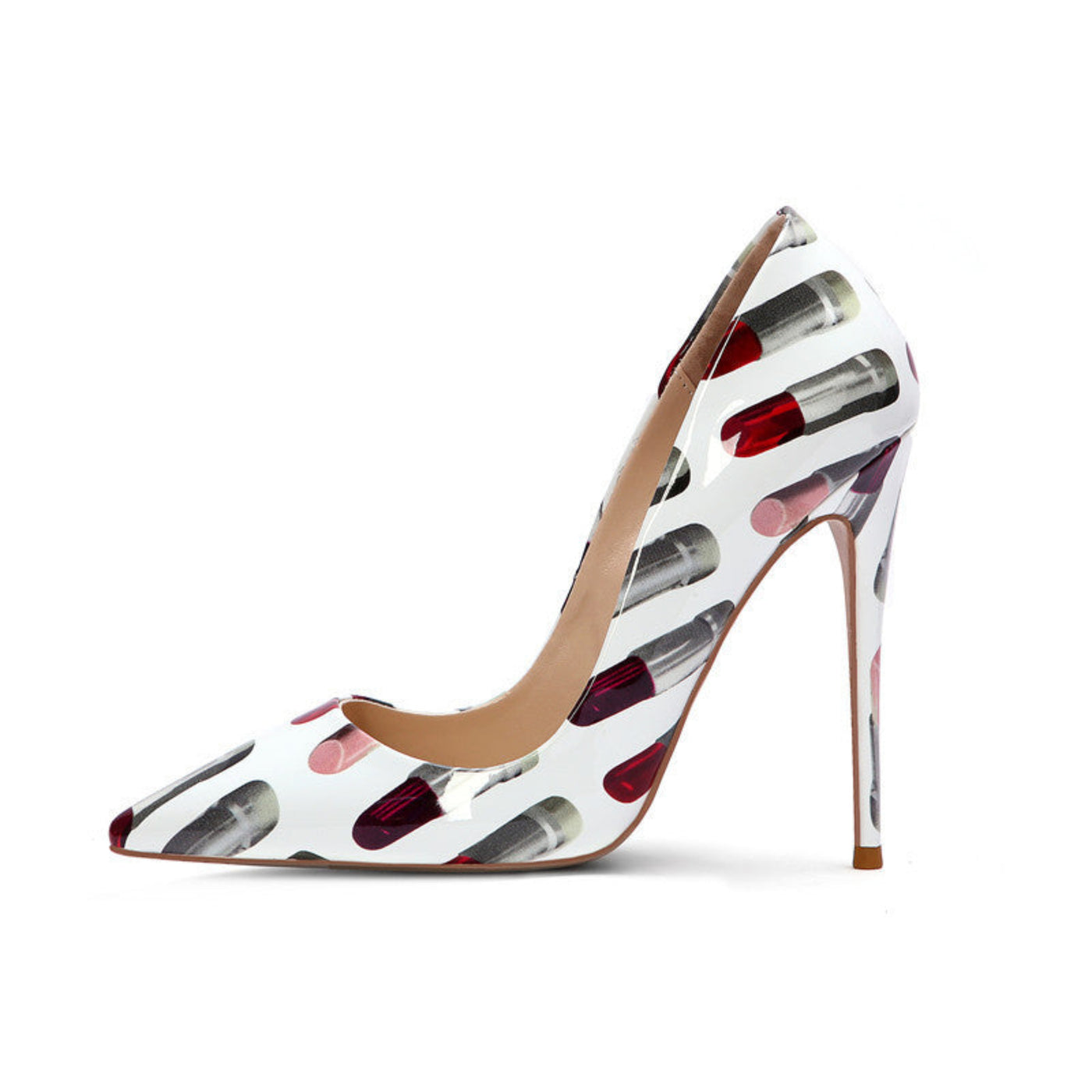 Hand-painted pointed toe heels with skinny stiletto heels for an artistic, elegant look.