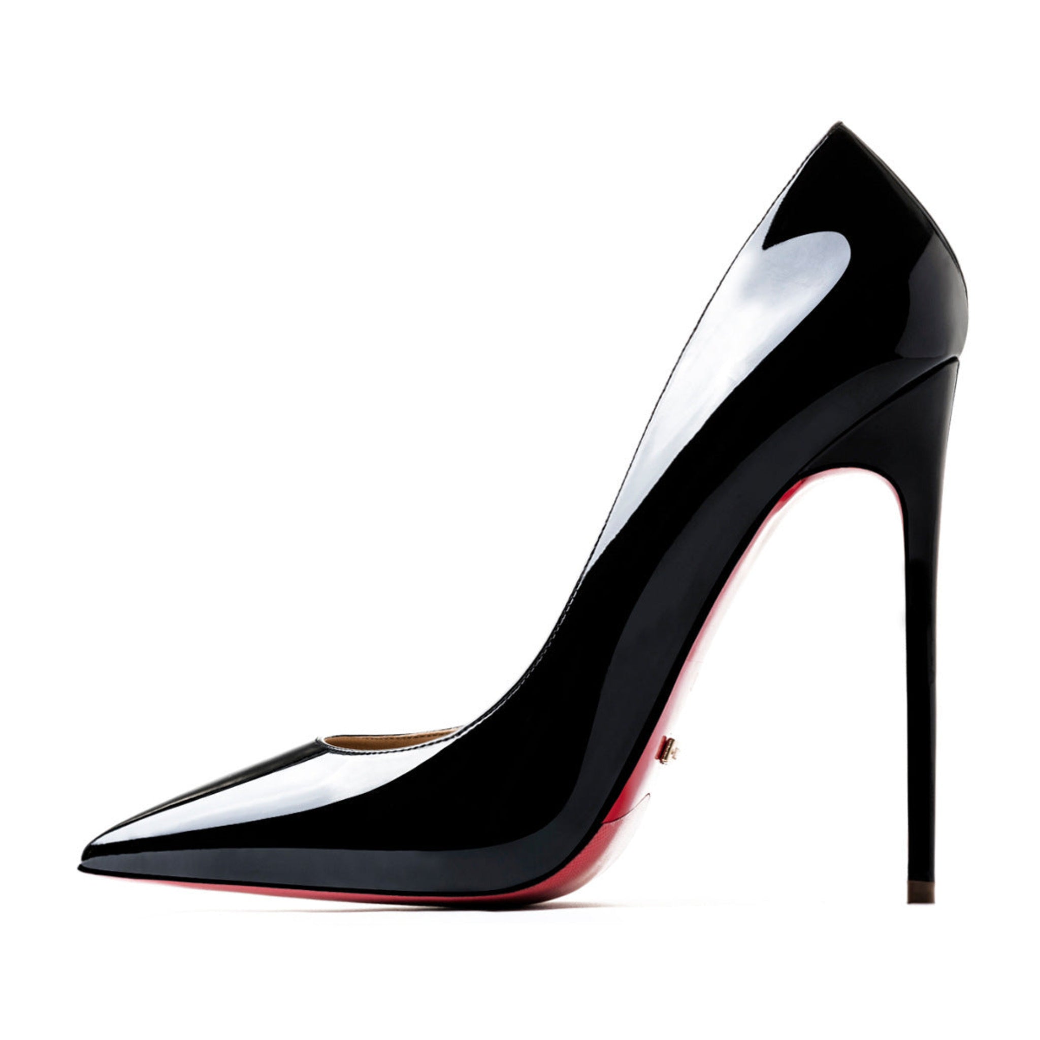 Stylish patent leather high heel shoes with a shallow mouth, designed to keep feet warm and comfortable during colder seasons.