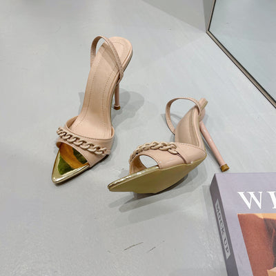 Roman-style fish-mouth sandals in PU material with open toe design, available in red, green, black, apricot, and brown.